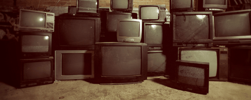 Stack of old tvs