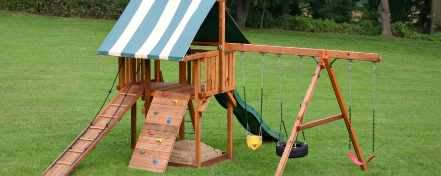 New play set installed after removing old one